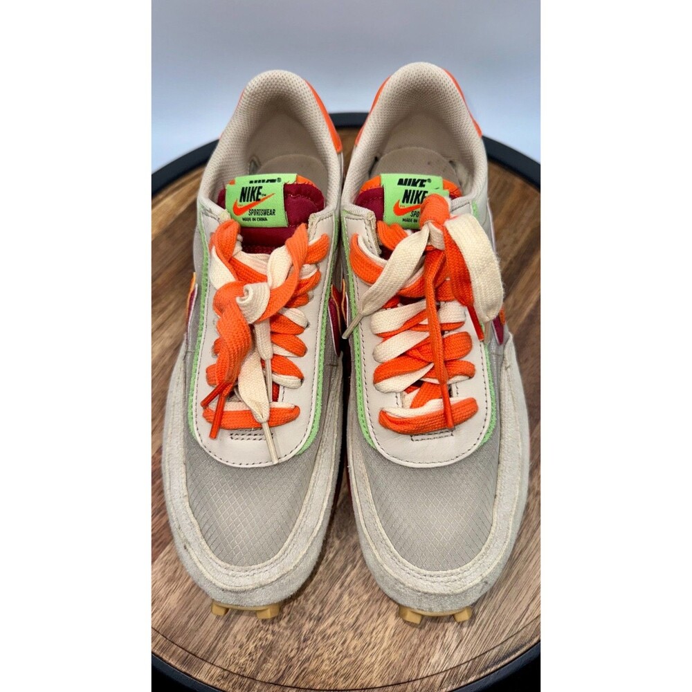 NIKE LDWaffle Net Sacai Mens 8 Orange Blaze Clot Running Shoe Trainer DH1347-100 - Picture 3 of 11